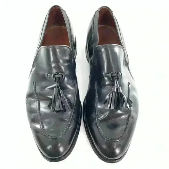 Allen Edmonds Ethan size 9.5 black leather vintage 90s slip on tassel loafers
